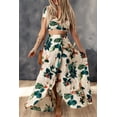 thumbnail image 1 of Ensemble Haut Court et Jupe Maxi Imprimé Tropical Abricot pour Femmes, 1 of 6