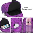 thumbnail image 4 of Sling Backpack,Spider Web Halloween Pattern Sling Bag with Water Bottle Holder,Waterproof Sling Bag for Men/Women with Headphone Jack for Hiking,Travel, 4 of 6