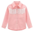 thumbnail image 5 of Unir Western Fringe Long Sleeve Shirt for Women, Button Up Collared, Casual Oktoberfest Pink Top, 1 Piece, S-XXXL, Plus Size Friendly, 5 of 7