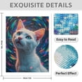 thumbnail image 3 of Diamond Art Kits for Adults - 5d White Cat Vivid Swirl Background Diamond Painting for Adults, Diamond Art for Adults Beginners, Diamond Painting Kits for Adults for Home Wall Decor, 3 of 7