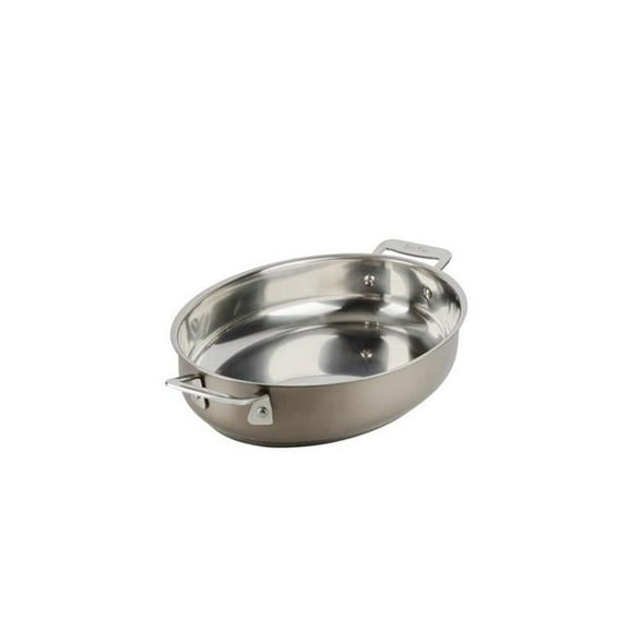 Bon Chef 60002TAUPE 12 in. Hotstone Taupe Cucina Oval Au Gratin - Induction Bottom