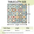 thumbnail image 2 of 36x36 Square Table Cover with Elastic Band, Bohemian Floral Printed Tablecloth for All-Weather Use Indoors and Outdoors, 2 of 6