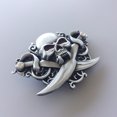 thumbnail image 3 of Antique Silver Skull Rhinestones Bling Belt Buckle, 3 of 6