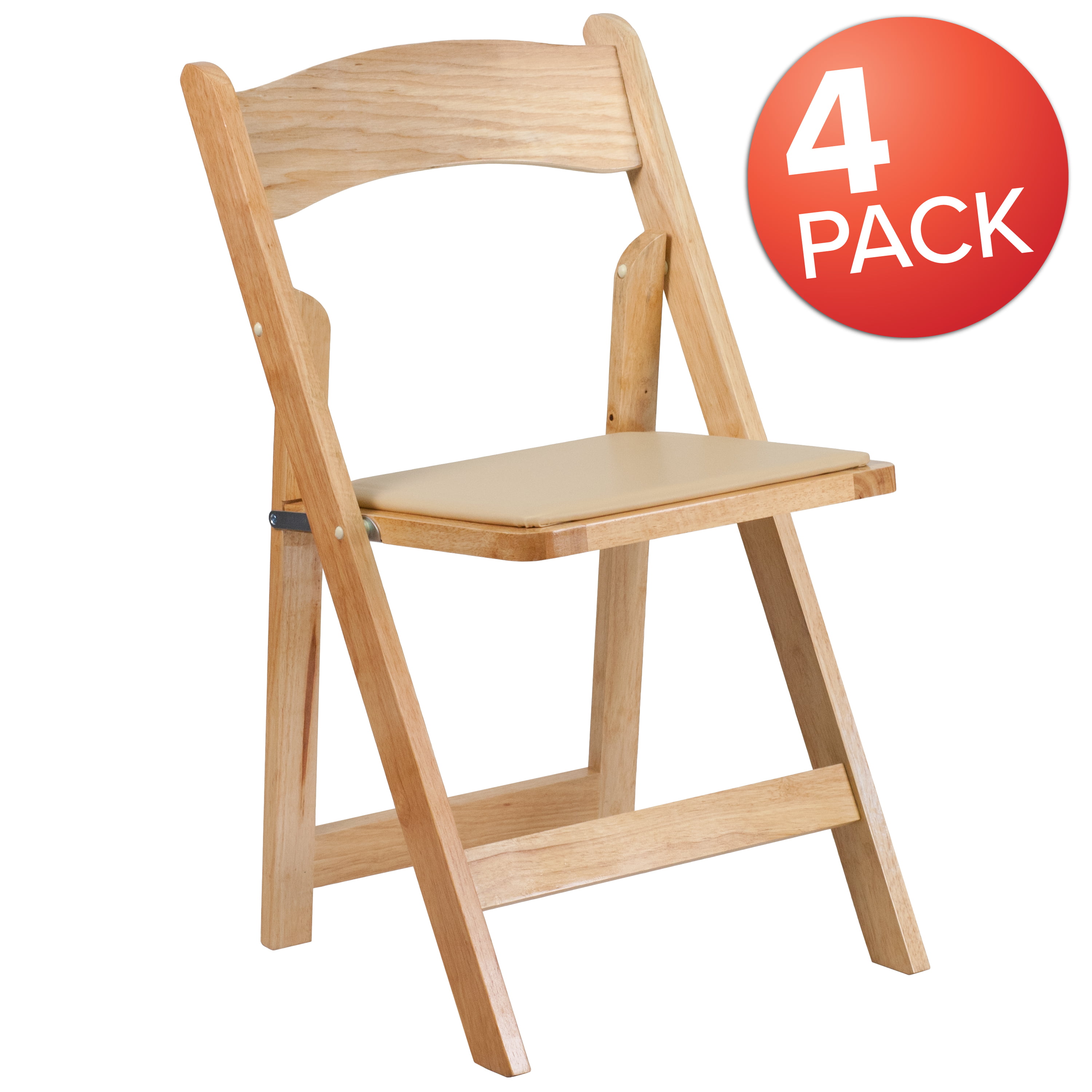 Flash Furniture 4 Pk. HERCULES Series Fruitwood Wood Folding Chair 