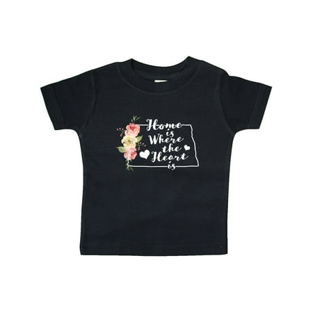 

Inktastic North Dakota Home is Where the Heart is with Watercolor Gift Baby Boy or Baby Girl T-Shirt