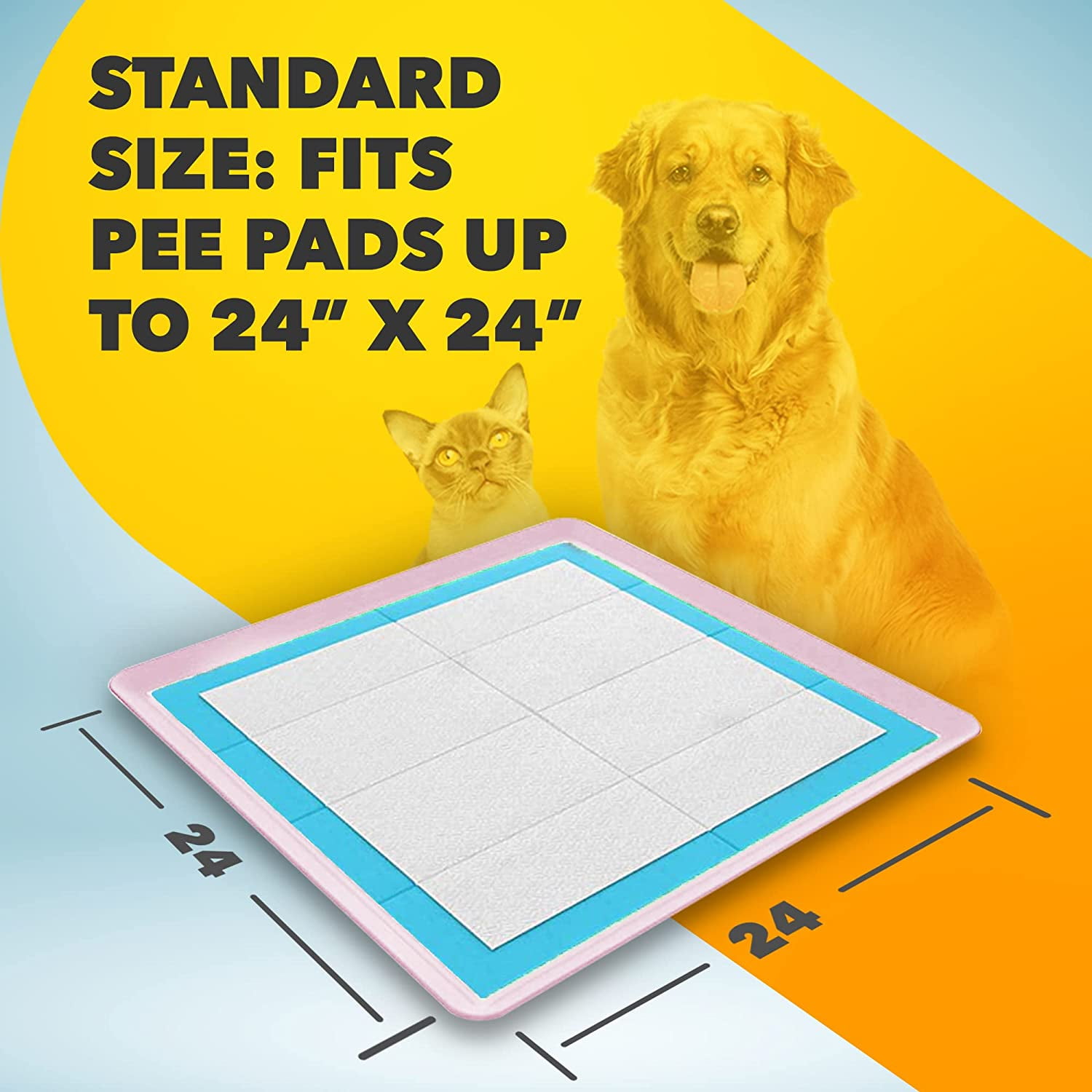 Skywin Dog Pee Pad Holder - 2 Pack Rose No Spill Pee Pad Holder for Dogs - Wee Wee Pad Holder Works with Most Training Pads, Easy to Clean and Store (2 Pack, Rose)
