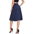 thumbnail image 2 of Women's Polka Dot A-Line Button Side Split Midi Knee Length Skirt Azul marino XL Azul marino XL Xishao ropa, 2 of 2