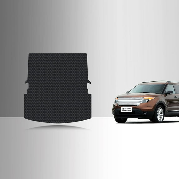 ToughPRO Trunk Mat Compatible with Ford Explorer 2015 - All Weather Heavy Duty (Made in USA) Black Rubber