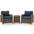 thumbnail image 4 of Crosley Furniture Bradenton 3 Piece Metal Patio Conversation Set in Brown/Navy, 4 of 9