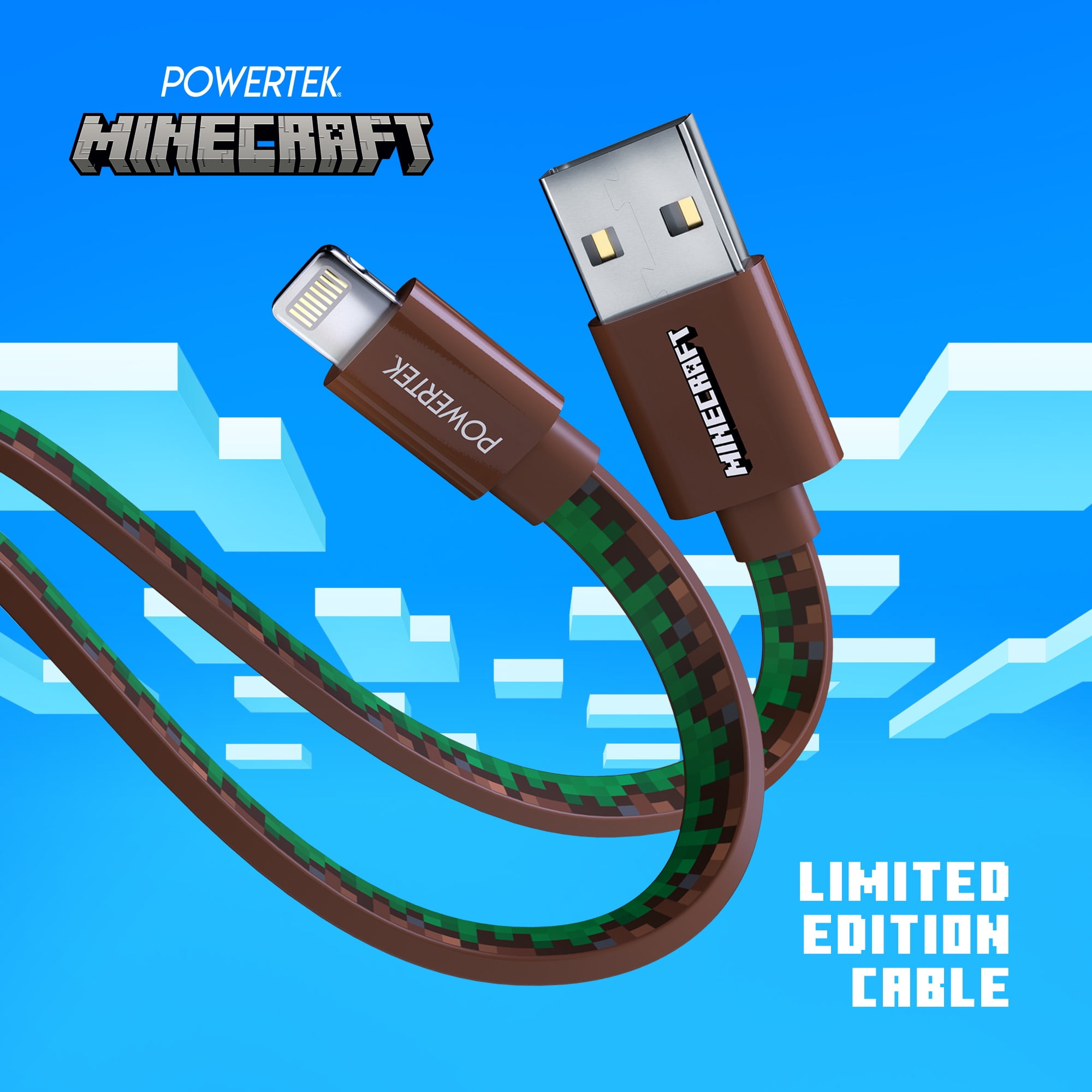 Liquipel Powertek Minecraft USB-A to Lightning - Grass Block