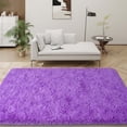 thumbnail image 5 of Janvonne 5x7 Purple Fluffy Shag Area Rug, Ultra Soft Plush Fuzzy Shaggy Carpet for Living Room Bedroom, Non-Slip Floor Rug for Kids Girls Room Nursery, Cozy Indoor Home Decor, 5 of 8