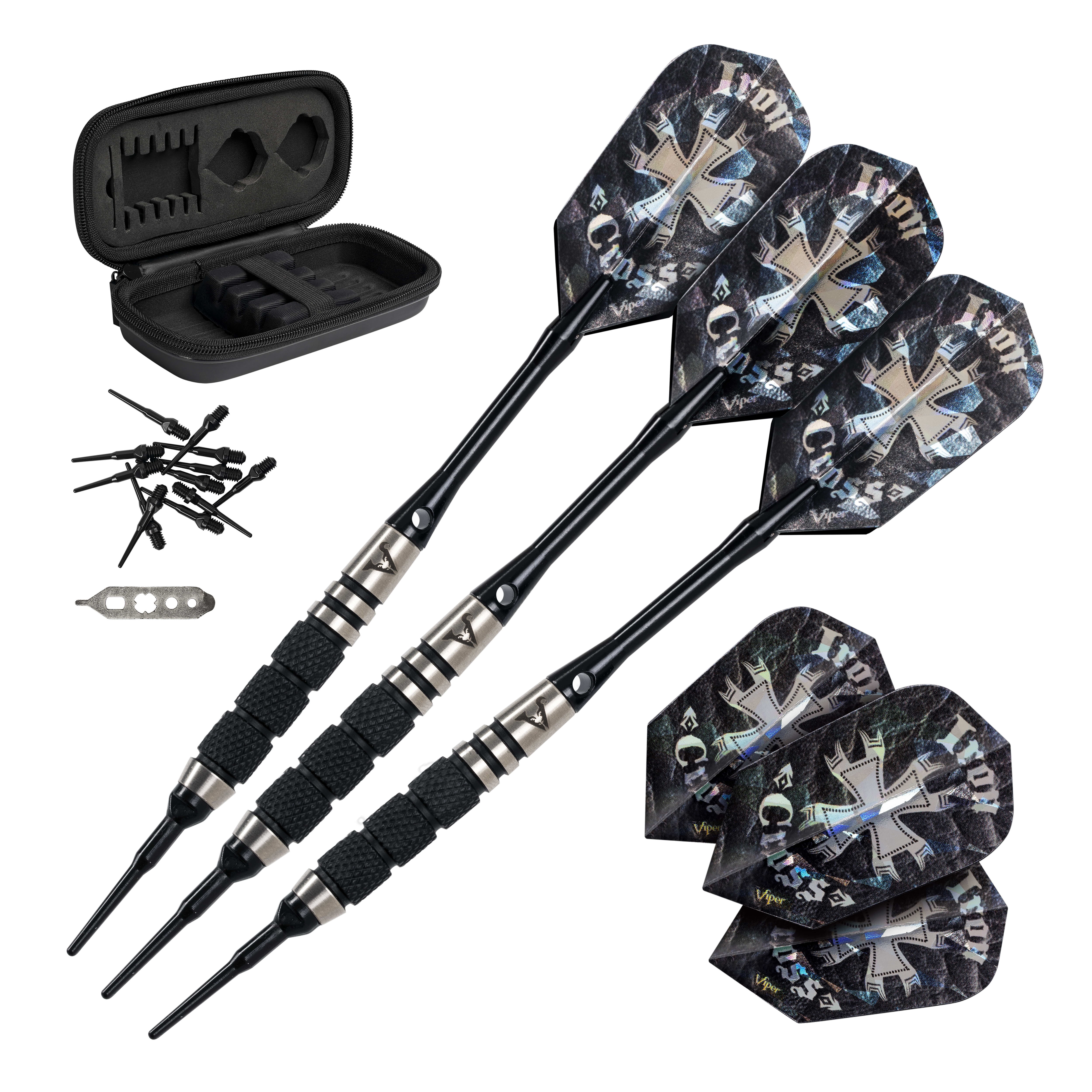 Viper Astro 80% Tungsten Professional Soft Tip Dart Set, Black, 18