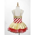 thumbnail image 7 of Alvivi Kids Girls Stripes Print Sequins Mesh Tutu Dress Dance Jumpsuit 4-16, 7 of 7