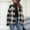 Pink, variant on Jacenvly Jackets for Women Casual 2024 Clearance Plaid Flannel Jacket Soft Comfort Long Sleeve Cardigan Lapels Pocket Button up Outerwear Casual Trendy Thigh Length Blouse