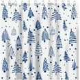 thumbnail image 5 of Christmas Trees Shower Curtain Merry Christmas Blue Bathroom Curtain Xmas Winter Polyester Fabric Shower Curtain Set with 12 Hooks, 72x72 Inches, 5 of 5