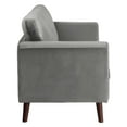 thumbnail image 3 of OakvillePark Claire Velvet Fabric Upholstered Living Room Loveseat, Gray, 3 of 6