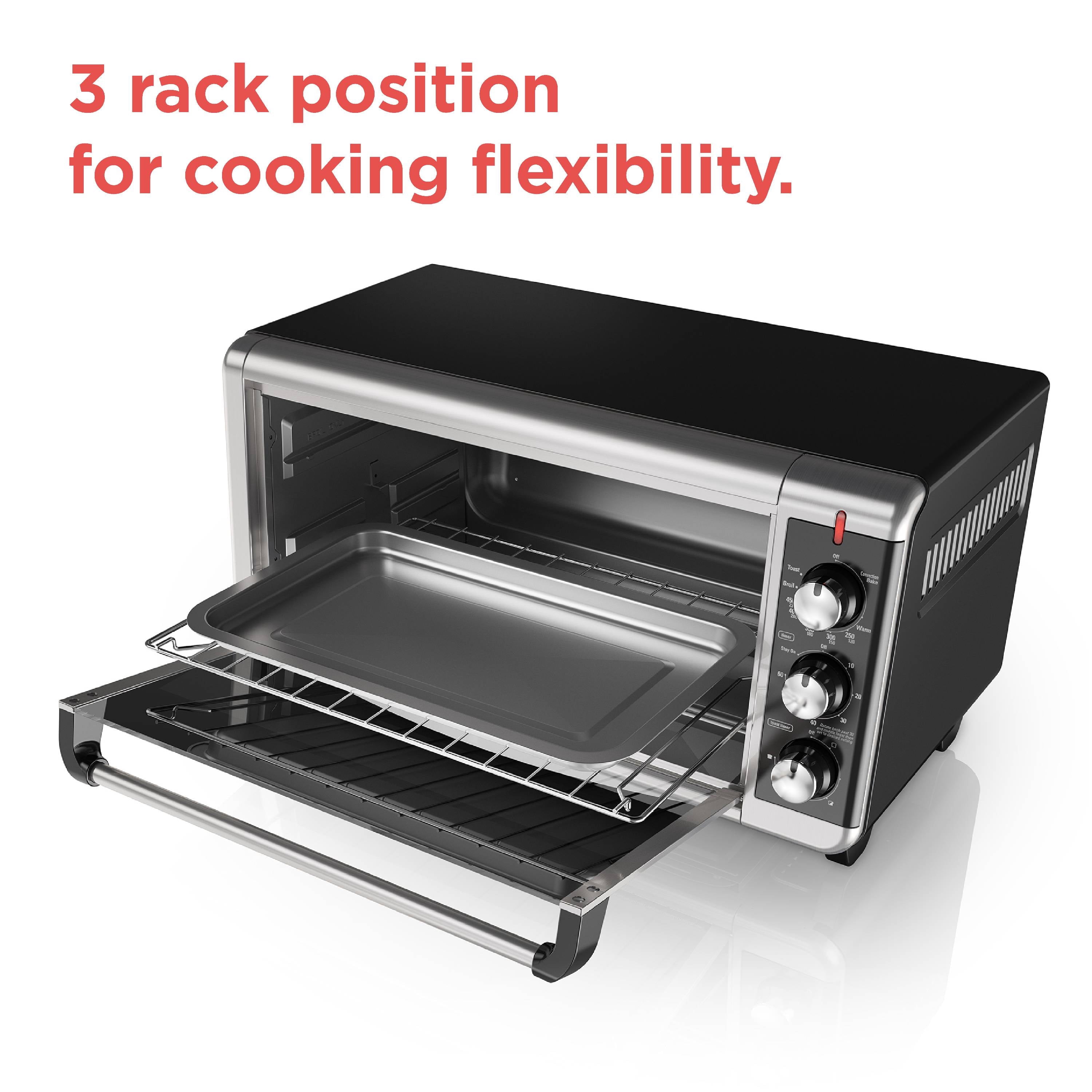 BLACK+DECKER 8 Slice Extra-Wide Stainless Steel Countertop Toaster Oven, TO3250XSB