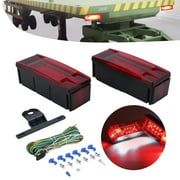12V LED Low Profile Submersible Rectangular Trailer Light Kit, Waterproof LED Combination Trailer Tail Light Kit Stop Brake License Plate Turn Running Lights Boat Trailer Lights Truck Marine