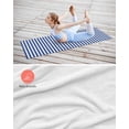 thumbnail image 4 of Dark Blue Striped Yoga Towel for Hot Yoga Non Slip, Modern Beige Geometric Country Yoga Mat Towel Absorbent Yoga Sweat Towels Microfiber Hot Yoga Blanket for Bikram Pilates 26"x70", 4 of 7