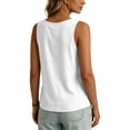 thumbnail image 6 of Noric Women's Cotton Linen Sleeveless Tank Top Scallop V-Neck Loose Fi Casual Summer Basic Tops, 6 of 6