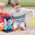 thumbnail image 3 of Kids Beach Sand Toys Set Sand Water Wheel Beach Beach Shovel Sandbox Toys For Toddlers Kids Outdoor Toys Snow Toys 5 Pcs Blue Big Water Slides Beach Floats for A Group Pong Table with Cup Holes, 3 of 3
