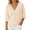 Apricot, variant on Half Sleeve Solid Color V Neck Women Casual Button Down Cardigan Knit Tops