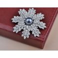 thumbnail image 2 of Stunning Clear Crystal Rhinestone Faux Pearl Christmas Snowflake Pin Brooch, 2 of 5