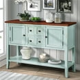 thumbnail image 1 of Direct Wicker UBS-WF190263AAC Sideboard Console Table with Bottom Shelf, Buffet Storage Cabinet for Living Room (Retro Blue), 1 of 1