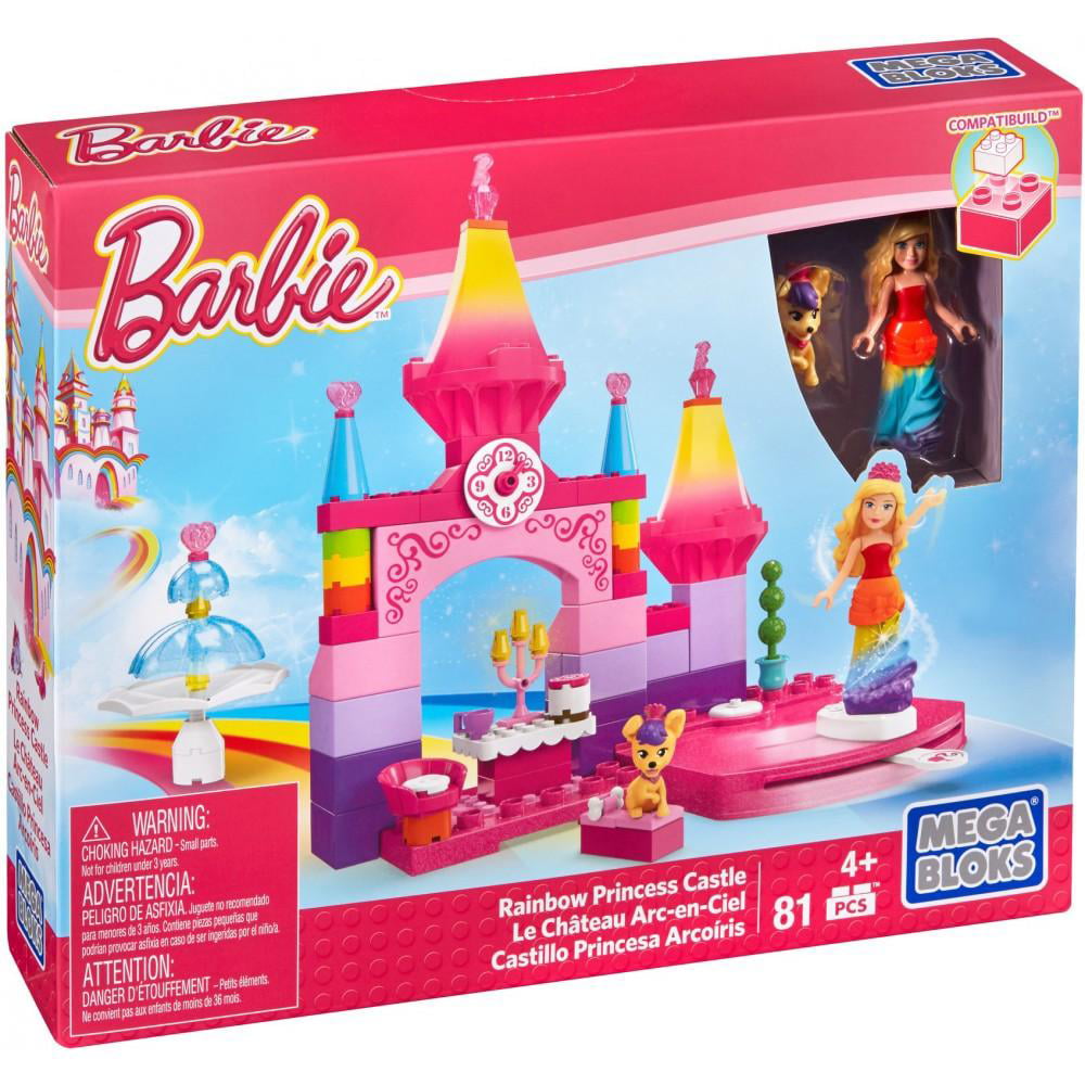 Verkoper elke dag aspect Mega Bloks Barbie Rainbow Princess Castle - Walmart.com
