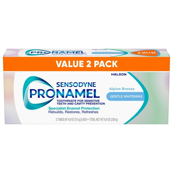 Sensodyne Pronamel Gentle Whitening Sensitive Toothpaste, Alpine Breeze, 4 Oz, 2 Pack