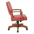 thumbnail image 4 of Pemberly Row Fauteuil de Banquier Moderne de Luxe en Bois, Similicuir Rouge, 4 of 6