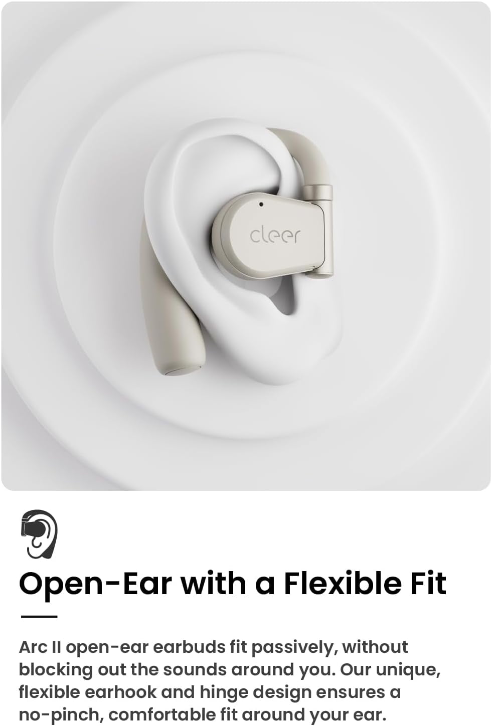 Cleer ARC II Open-Ear Bluetooth Headphones, IPX5 Waterproof, Multipoint, Crystal Clear Calls, 35 Hours Playtime