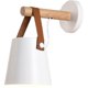 thumbnail image 1 of Lámpara de pared de madera blanca LED para mesita de noche, luz de noche para niños, decoración moderna nórdica para interiores, loft, blanco cálido 85-265 V, 1 of 5