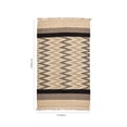 thumbnail image 3 of Handwoven Beige and Black Chevron Pattern Rug/Floor Mat – Jawaja Wool Dhurrie, 3 of 5