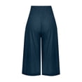 thumbnail image 5 of BUIGTTKLOP Plus Size Capri Pants for Women Somcked High Waisted Cropped Lounge Pants Straight Wide Leg Loose Fitted Capris, 5 of 6