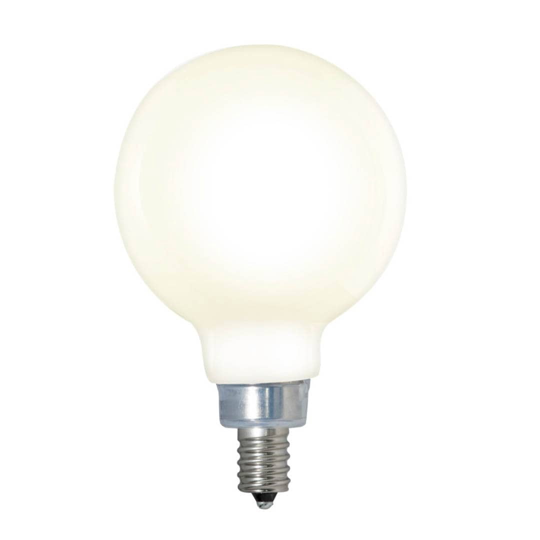 Bulbrite  Multi Pack Dimmable G16 Candelabra (E12) LED Bulb Milky Finish Pack of (3) 4 Watt