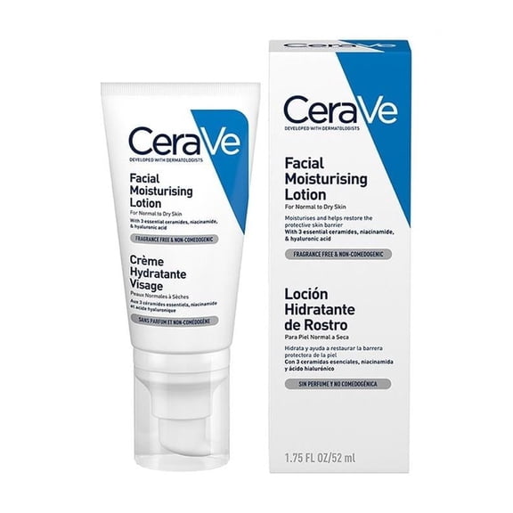 Loción Hidratante Facial de Noche CeraVe Piel normal a Seca 52 ml