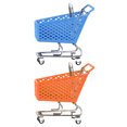 thumbnail image 4 of FRCOLOR Storage Basket 2Pcs Creative Mini Shopping Cart Storage Baskets Unique Mini Desktop Adornments,5.51"X5.39"X3.35", 4 of 5