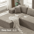 thumbnail image 6 of Aemeios Upholstery Corduroy Sofa Cloud Sectional Couch with L-Shape Chaise Modular Sofa No Assembly Required, Cream, 6 of 9