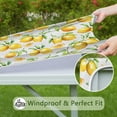 thumbnail image 6 of Yellow Lemon Fruit Slices White Pattern Square Fitted Tablecloth with Elastic Edge,Square Table Cover,Washable Elastic Table Cover for Home Kitchen Party Decor 36"x36", 6 of 6