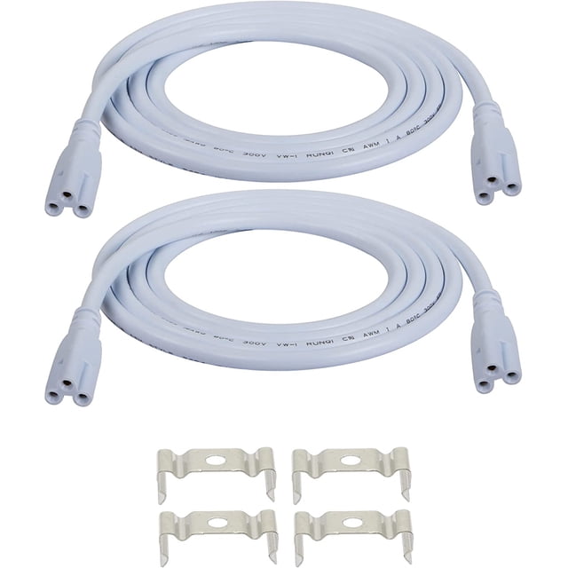GHSDFBB UL-LP Certification T5 T8 LED Lamp Connecting Wire Ceiling Lights Daylight LED Integrated Tube Cable Linkable Cords for LED Tube Lamp Holder Socket Fittings with Cables(4.9FT/1.5M,2-Pack