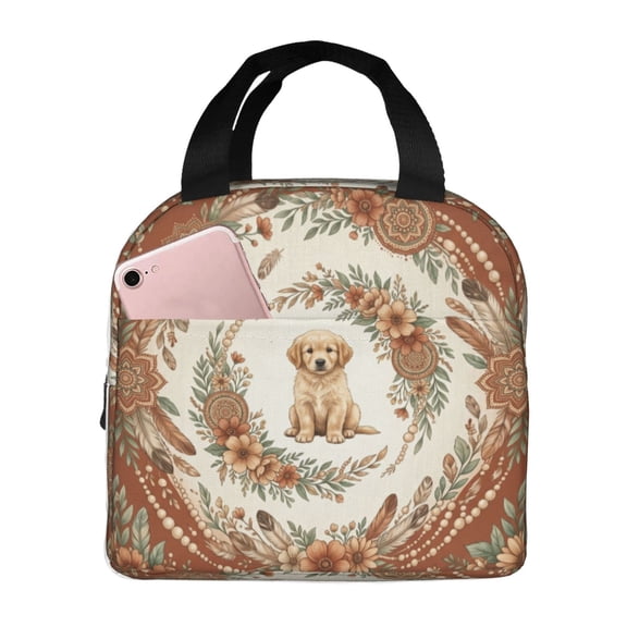 Cute Dog Lunch Box Paw Print Dog Mom Gifts Lunchbox For Women Insulated Animal Lunch Bag Cooler Reusable Large Containers Tote Bag For Women Men Work Office Travel Picnic