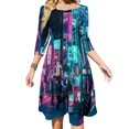 thumbnail image 1 of Midnight Conversations Robe Évasée Nœud Cœur Mode Grande Taille Robe Ample Tokyo Japon Néon Shinjuku Shibuya, 1 of 5