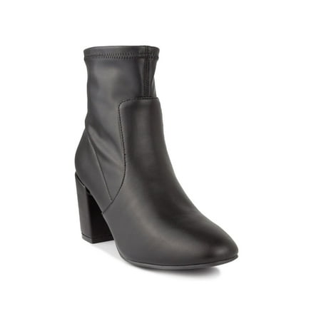 

SUGAR Womens Black Cushioned Itsie Round Toe Block Heel Zip-Up Dress Booties 6.5