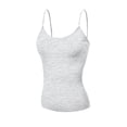 thumbnail image 3 of Basic Women Short Cami Built-In Shelf Bra - 4 Pk - Blk, Wht, H Gray, Chrcl, L, 3 of 6