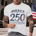 thumbnail image 2 of mgoYE Navy 250th Anniversary Gifts Men American Flag Shirt Short Sleeve USA 4th of July Flag Tops Loose Patriotic Novelty T-Shirts(White,L), 2 of 9