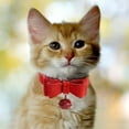 thumbnail image 2 of CSCHome Cat Kitten Collars Double Layer Bow Tie Pets Puppy Collars with Bell Adjustable Cute Necklace Bow Tie Suitable for Small and Medium-Sized Pets, 2 of 5