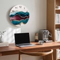 thumbnail image 6 of Wall Clock 10 Inch Gold Teal Wine Red Round Silent Decorative Wall Clocks Battery Operated for Living Room Bedroom Kitchen Classroom Decor, Abstract Watercolor Coastal Art,Small, 6 of 7