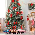thumbnail image 4 of FMSHPON American Flag Tree Skirt Independence Day Xmas Christmas Tree Skirt Stand Mat for Holiday Party Decoration Indoor Outdoor 36 inches, 4 of 6