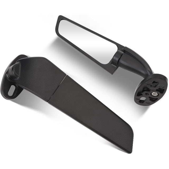 ZOUSSIQI Modified Motorcycle Rearview Mirror Wind Wing,2pcs Adjustable Rotating Side Mirrors with Wide Viewing Angle,ATV Motorcycle Wing Rearview Mirrors Replacement for Ninja,250 300 H2 CA919-44696
